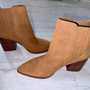 Marc Fisher Camel Suede Ankle Booties